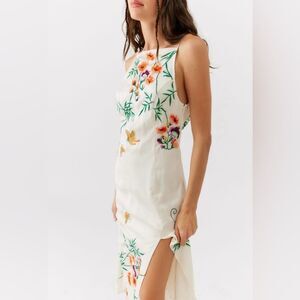 Urban outfitters Phoenix Embroidered Midi Dress Sz S